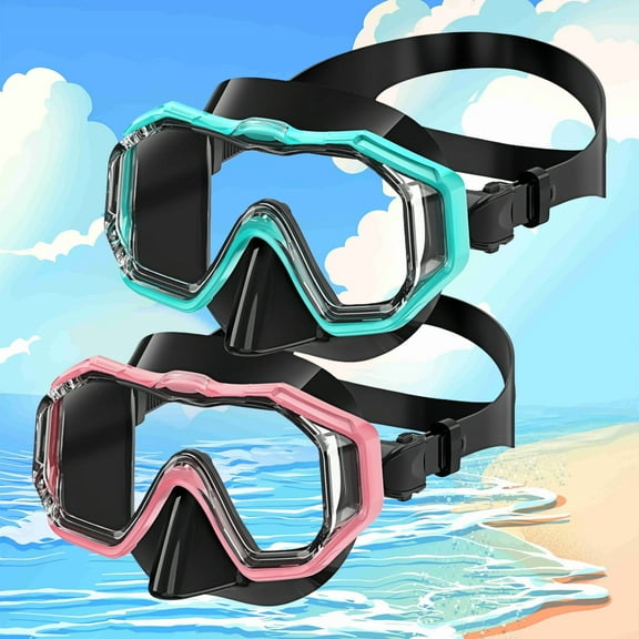 WuPing 2 Pack Safe & Comfortable Swim Goggles: Shatterproof Lens, Anti-Fog, 180° View & Nose Cover for Age 5-16