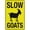 Warning Sign 2, variant on Tasmanian Cartoon Devil Please Drive Slowly Bright Yellow Sign 8"x12" Rust Free Aluminum, Outdoor Metal Tin For Home Business Yard, Yellow Tasmanian Devil Slow Marker