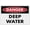 Warning Sign 1, variant on Danger Deep Water Sign 8"x12", Aluminum Tin Warning Signs for Home Outdoor Garden, Durable Hazard Sign for Pool