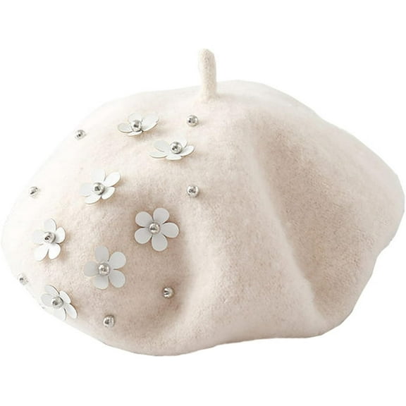 YooGuoGuo Kids Girls Wool Felt Flowers Beret Hat French Artist Beanie Cap