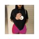 thumbnail image 1 of Playera Blusa De Capybara Comiendo Un Huevo Estrellado Capibara Ropa Para Mujer Divertida Color Negro Talla Grande Marca Emil SaEs, 1 of 4
