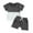 Dark Gray, variant on Infant Toddler Baby Boy Clothes Set 6M 12M 18M 24M 3Y Short Sleeve Color Block T-Shirt Solid Rolled 2pcs Shorts Set Outfit