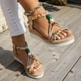 thumbnail image 3 of Dakaela Womens Low Wedge Heels Sandals Shoes Wide Width Platform Espadrilles Walking Summer Beach Shoes, 3 of 8