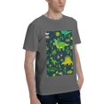 thumbnail image 2 of Bingfone Dinosaurs And Flowers Men'S Loose Fit Short-Sleeve Pocket T-Shirt, 2 of 7