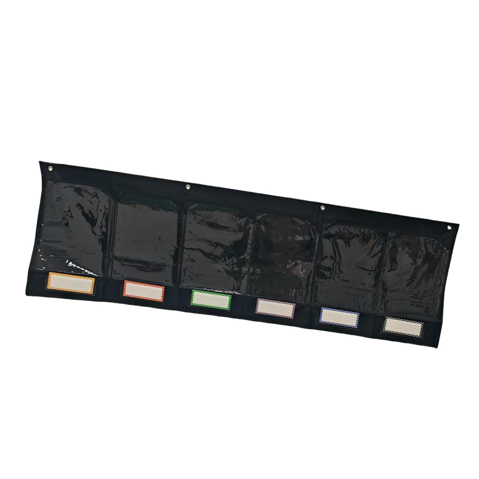 CoudarTitie Storage Pocket Chart Black Oxford Cloth File Hanging Paper Organizer for Photo