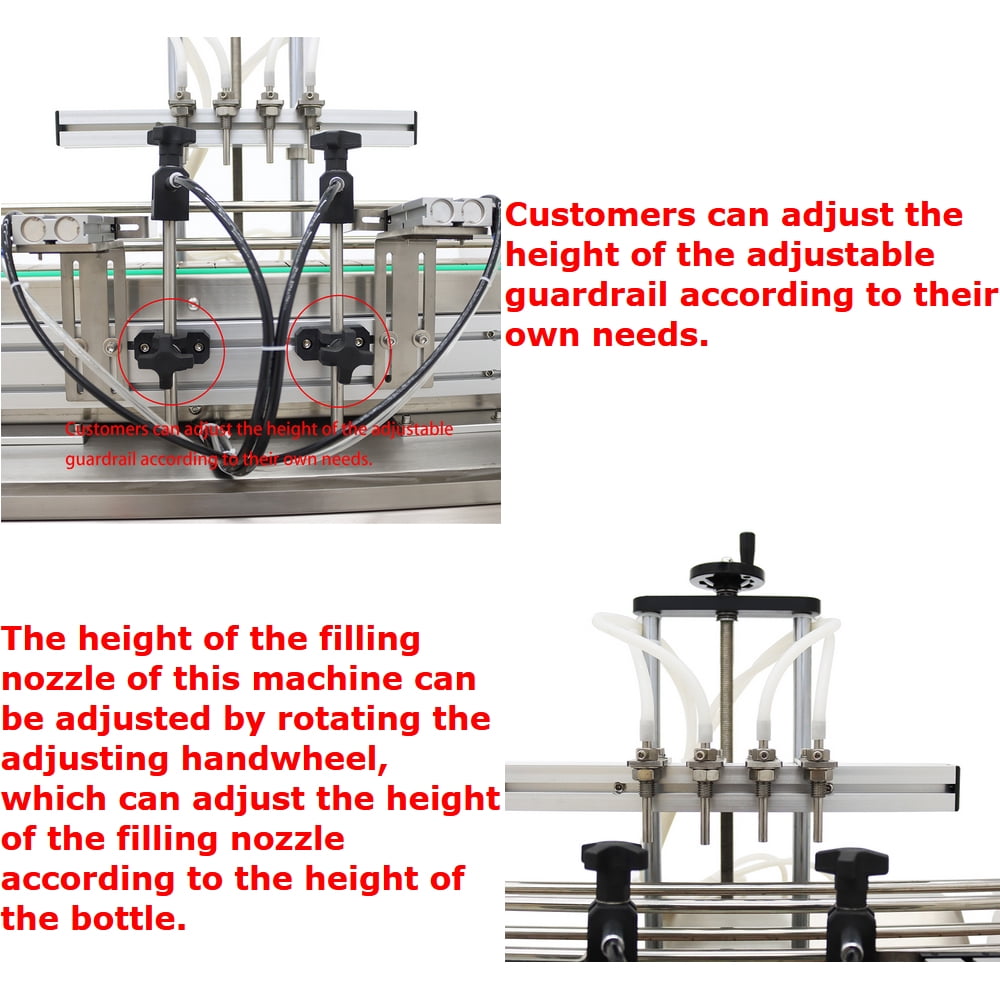 5-1000ML Magnetic Pump Filling Machine Desktop Four Head Commercial 110V 60HZ