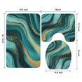 thumbnail image 3 of Teal and Gold Marble Golden Splashes Pattern Bathroom Rugs Sets 3 Piece,Toilet Cover Set,Absorbent Non Slip Bathroom Mats Sets with U-Shaped Contour Rug Toilet Rug Set, 3 of 5