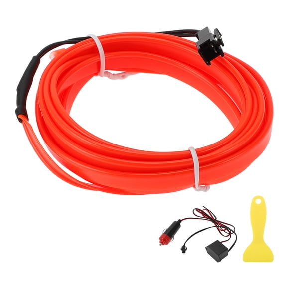 Cuerda de luz LED EL de 2m Unique Bargains, tira de luz de neón flexible para iluminación interior de automóviles, decoración de automóviles, encendedor de cigarrillos (12v) roja