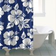 thumbnail image 4 of Tropical Flower and Leaves Wildflower Shower Curtain 72x72, Bright Artistic Botanical Look for Bathroom, 4 of 5