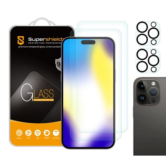 (2 Pack) Supershieldz Designed for iPhone 15 Pro Max (6.7 inch)  Camera Lens Tempered Glass Screen Protector, Anti Scratch, Bubble Free