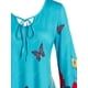 thumbnail image 3 of Camiseta con Estampado de Mariposa en Talla Extra con Mangas de Campanilla Rosegal  Mangas largas de talla grande, 3 of 5