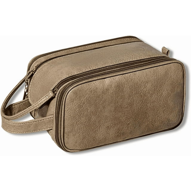 Hanging Travel Toiletry Bag for Women & Men, Large Waterproof Cosmetic Organizer with Multiple Pockets, Perfect for Makeup & Shaving Essentials, Brown
