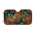 thumbnail image 4 of Uemuo Vintage Butterfly Green Pattern Accordion Car Windshield Sun Shade, Foldable Reflective Sun Visor for Car, Reflector Windshield Sunshade-Medium, 4 of 7