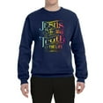 thumbnail image 2 of Wild Bobby, Jesus Is The Way John 14:6 Bible Verse, Inspirational/Christian, Unisex Crewneck Graphic Sweatshirt, Navy, 2XL, 2 of 3