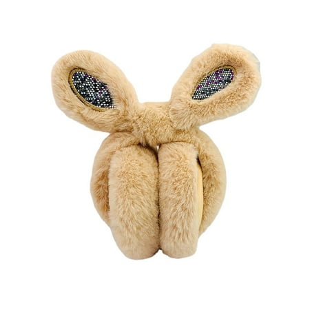 

HCXIN Autumn and winter ear muffs plush ears warm women s outdoor cold proof warm ear muffs students cycling plush ears ear muffs folding