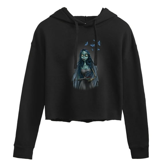 Corpse Bride - Even Zombie Brides Get Butterflies - Juniors Cropped Pullover Hoodie