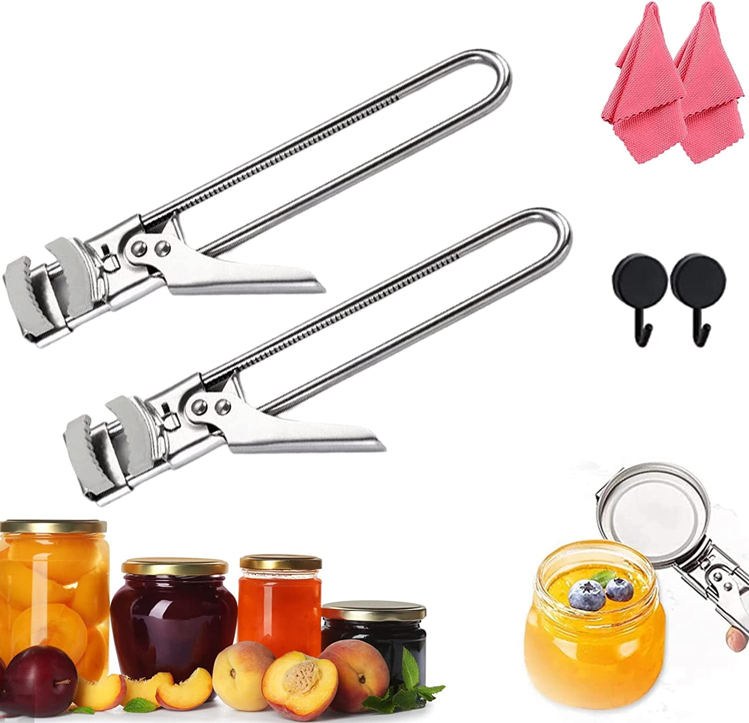 Fullofcarts Jar Opener Adjustable Jar & Bottle Opener, Adjustable Multifunctional Stainless