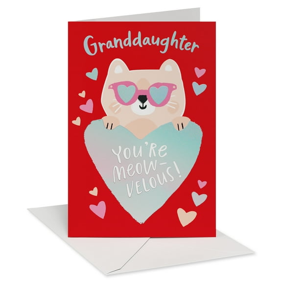 American Greetings Valentine's Day Card for Granddaughter (Meow-velous)