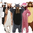 thumbnail image 2 of HKSNG Kigurumi Animal Adults Cat Bear Shark Onesies Pajama Raccoon Costumes Dragon Jumpsuit Christmas Gift, 2 of 4