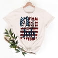 thumbnail image 2 of Goodtrade8 Womens USA Years Anniversary Shirts Casual Short Sleeve Pullover Summer Red White and Blue Independence Day American Flag 4th of July Crew Neck Shirts for Women Graphic, 2 of 8