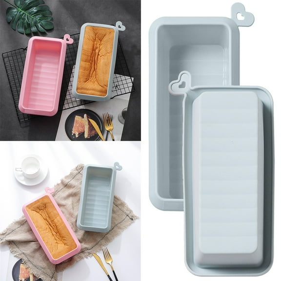 Huayishang Silicone Molds Silicone Cake Mold Rectangular Toast Tool Box Oven Home Baking Tray Bread Baking Mold Blue, Kitchen Essentials Clearance Sale Blue