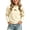 Beige, variant on Asxite Girls Solid Tops Mock Neck Long Puff Sleeve Thick Thermal Cotton Fall Winter Tee