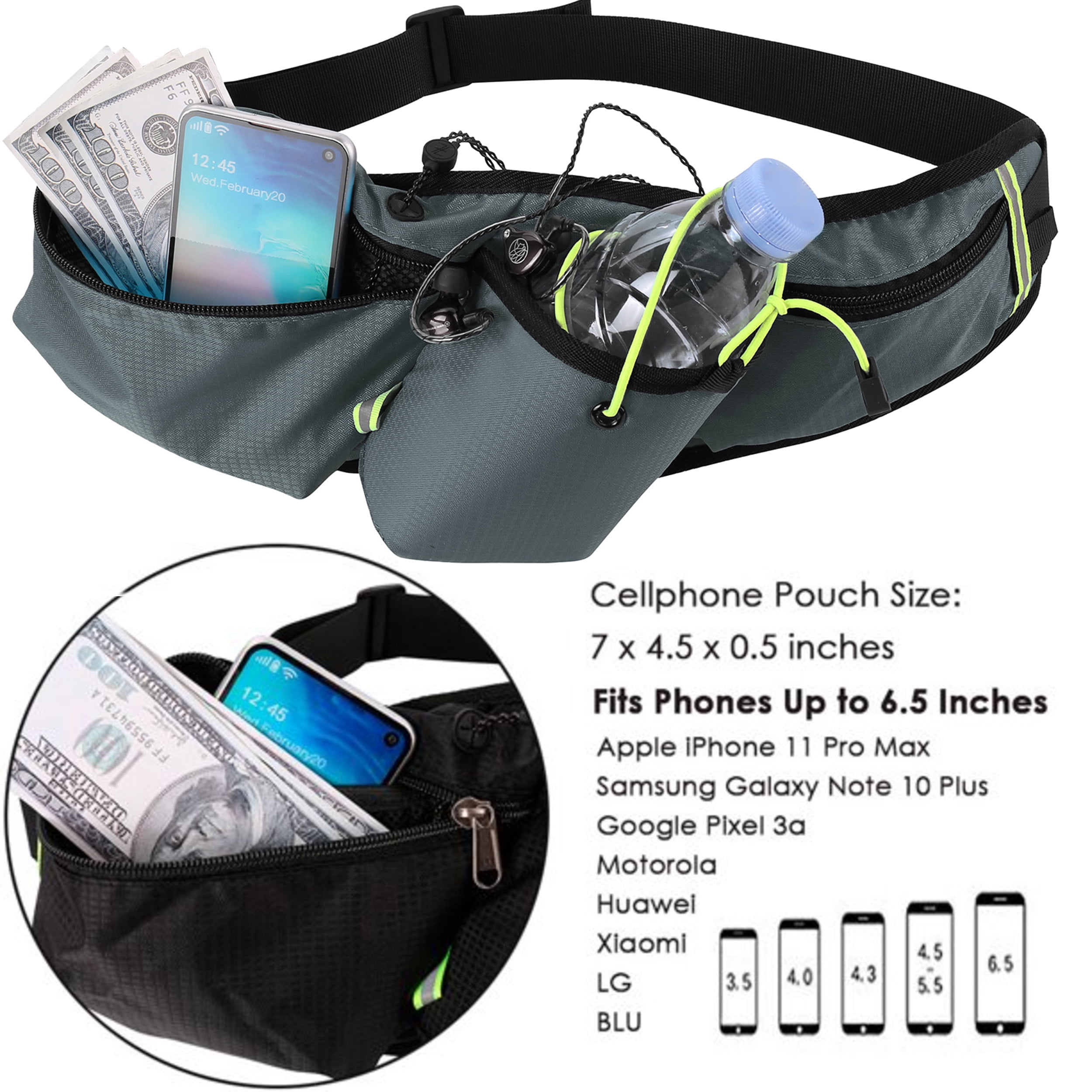 Fanny Packs for Women Men Running Belt Waterproof Waist Pack for Walking  Workout Hiking Fitness Gym Running Belt Bag Jogging Pouch Fits iPhones