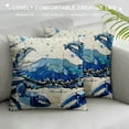 thumbnail image 3 of Chilfamy  Ocean Theme Throw Pillow Covers Sea Animals Pillowcases Cushion Covers (Crab) White, 3 of 5