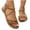 Brown, variant on Women's Cross Strap Flat Sandals, Elastic Ankle Strap Open Toe Summer Shoes, Black Beige White Brown