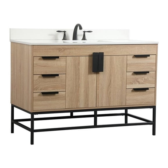 Elegant Decor Eugene 48" Single Bathroom Vanity with Backsplash in Mango Wood