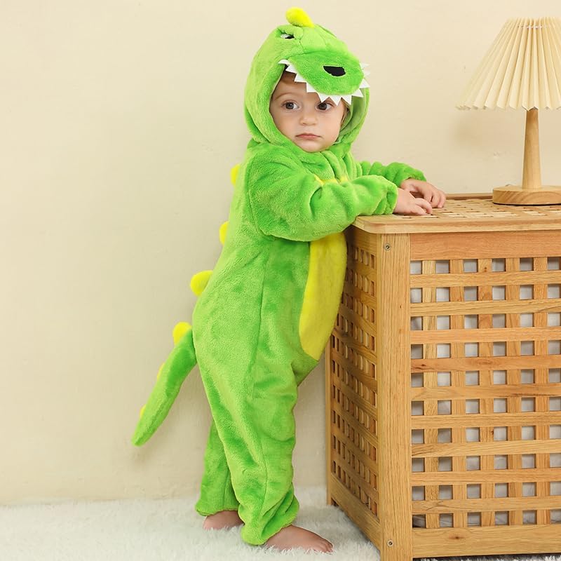 Unisex Baby Animal Onesie Flannel Hooded Romper for Infants Toddlers (0-3 Years) Winter Jumpsuit for Boys and Girls