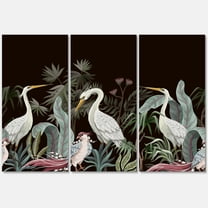 Designart ' Chinoiserie With Peonies and Birds III ' Traditional Canvas Wall Art Print