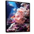 thumbnail image 2 of Designart "The Ballet Of Pink Coral And Anemones" Coastal Coral Under Water Floater Framed Canvas Art Print, 2 of 5