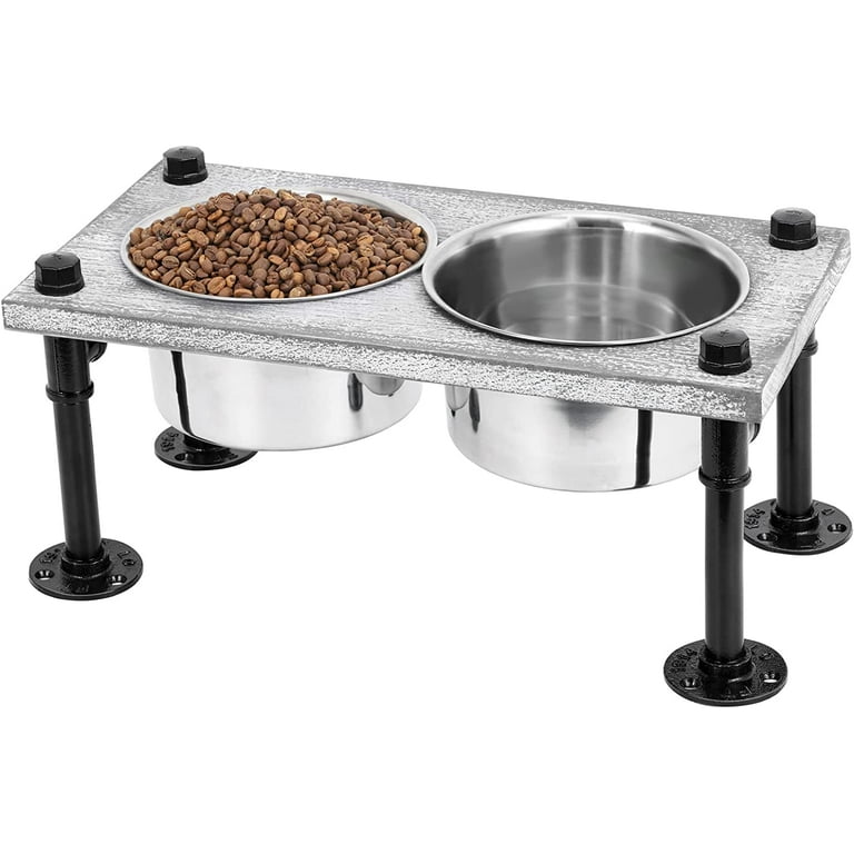 ADENGL Elevated Dog Bowls for X-Large and Large Dogs Raised Dog Bowl Stand  with 2 X-Large Stainless Steel Bowls and Slow Feeder - 16 Tall, 3000ML