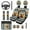 Aztec Highland Cow, variant on Pzuqiu Red Mushroom 14 Pcs Interior Covers Easy Install Front Saddle Blanket Rear Split Bench Cover Steering Wheel Center Console Pad Shoulder Strap Pads Seat Headrest Coasters Keychain