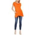 thumbnail image 4 of Women's A-Line Short Sleeve Relaxed Fit Round Neck Solid Tunic Top with Pockets, 4 of 4