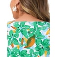 thumbnail image 5 of DARING DIVA Plus Size Boho Flutter Sleeves Round Neck Floral Print Dress 3X Green, 5 of 7