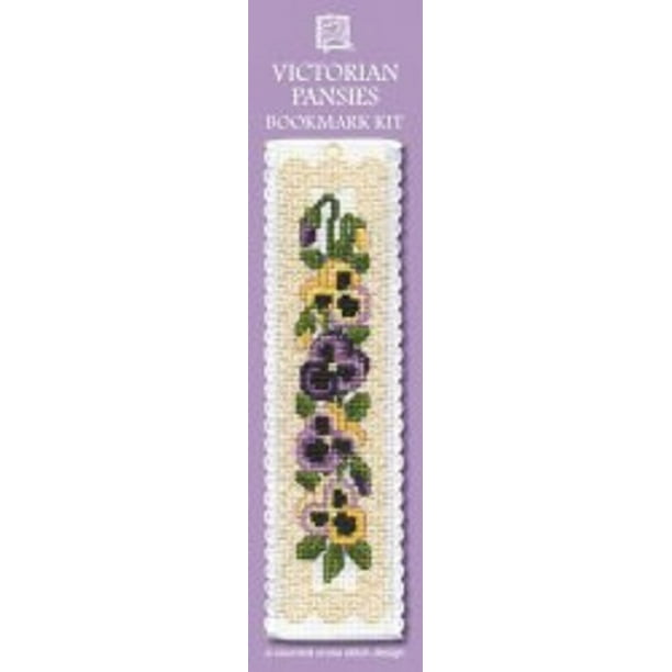 Textile Heritage Victorian Pansies Counted Cross Stitch Bookmark Kit Textile Heritage Victorian Pansies Counted Cross Stitch Bookmark Kit