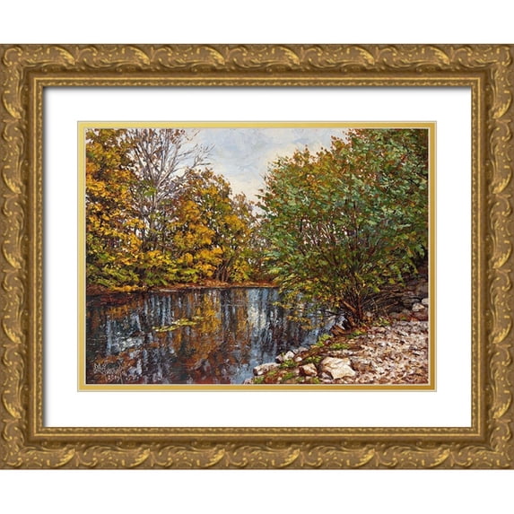 Ziman, Peter 14x11 Gold Ornate Wood Framed with Double Matting Museum Art Print Titled - In Nitra City Park
