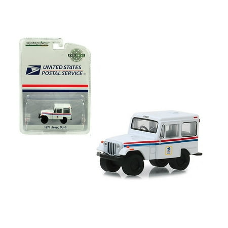 1971 Jeep - GREENLIGHT 1:64 HOBBY EXCLUSIVE - 1971 JEEP DJ-5 UNITED STATES POSTAL SERVICE (USPS) (WHITE WITH RED & BLUE STRIPES) 29997