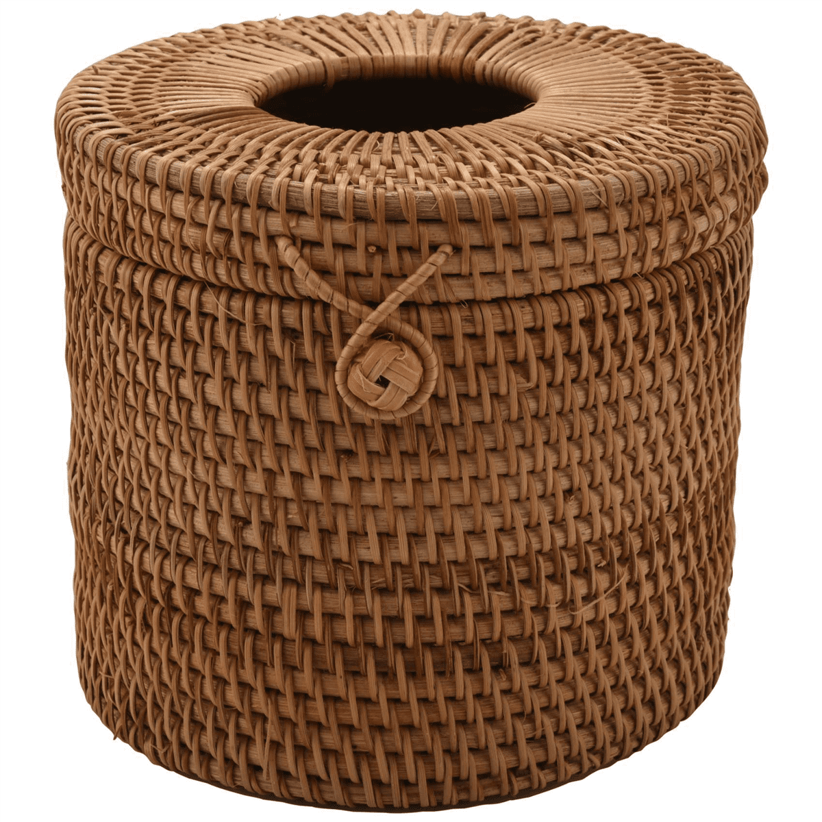 3X Round Rattan Tissue Box Vine Roll Holder Toilet Paper Cover Dispenser for Barthroom,Home,Hotel and Office