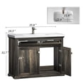 thumbnail image 4 of Yulika 36" Freestanding Farmhouse Bathroom Vanity Set with Integrated Ceramic Sink, Faucet & Drain Included, Rustic Wood Cabinet, 4 of 11