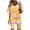 Yellow1, variant on Idoravan Pajamas for Women Shorts and Short Sleeve Lounge Sets for Women Plus Size 2 Piece Sets Women Fashion Printed V-Neck Blouse Short Sleeve Shorts Casual Suit Sets