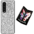 thumbnail image 5 of Compatible with Samsung Z Fold 3 Case, Glitter Sparkly Samsung Galaxy Z Fold 3 Phone Case with Slim Silicone Shockproof Protective Bumper Cover for Cute Girls Women (Silver), 5 of 13