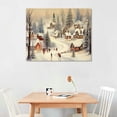 thumbnail image 2 of ONETECH  Christmas Prints, Christmas Village Wall Art, Rustic Christmas Tree Pictures, Winter Snowy Canvas Artwork Christmas Snowscape Painting Festive Holiday Room Decor, 2 of 4