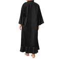 thumbnail image 3 of DYMADE Women's Plus Size Satin Lingerie Robe Kimono Nightgown Long Sleeve Sleepwear Nightdress, 3 of 5