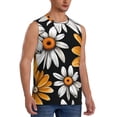 thumbnail image 2 of Balery Yellow White Daisy Pattern Camisetas sin mangas para hombre, absorbe la humedad y protege contra el mal olor.-Small, 2 of 7