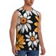 thumbnail image 2 of Balery Yellow White Daisy Pattern Camisetas sin mangas para hombre, absorbe la humedad y protege contra el mal olor.-Small, 2 of 7