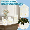 thumbnail image 4 of QHUDLV Ceramic Christmas Village Set,White Porcelain LED Houses,Holiday Town Scene Tabletop Decoration, 4 of 9