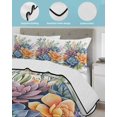 thumbnail image 4 of Quilts Twin XL Size, Spring Floral Succulents Soft Comforter Bedding Set for Bed, Summer Watercolor Botanical Flowers Lightweight Quilted Bedspread with Pillow Cover(2 Pieces), 68x98 Inch, 4 of 6